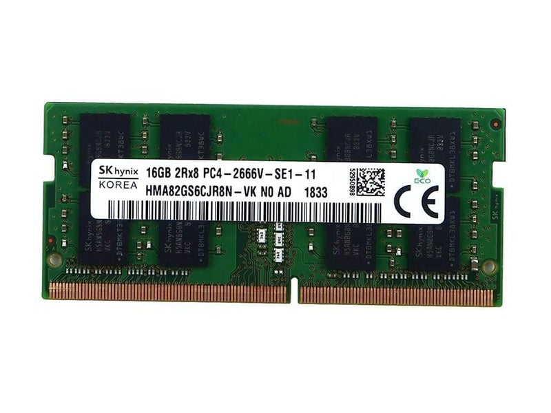 SK HYNIX 16GB 2RX8 DDR4 SO-DIMM PC4-21300 2666MHZ Memory Module HMA82GS6CJR8N-VK